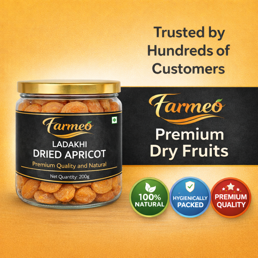 Farmeo Kashmiri Dried Ladakhi Apricot 200g Organic Natural and Hand picked