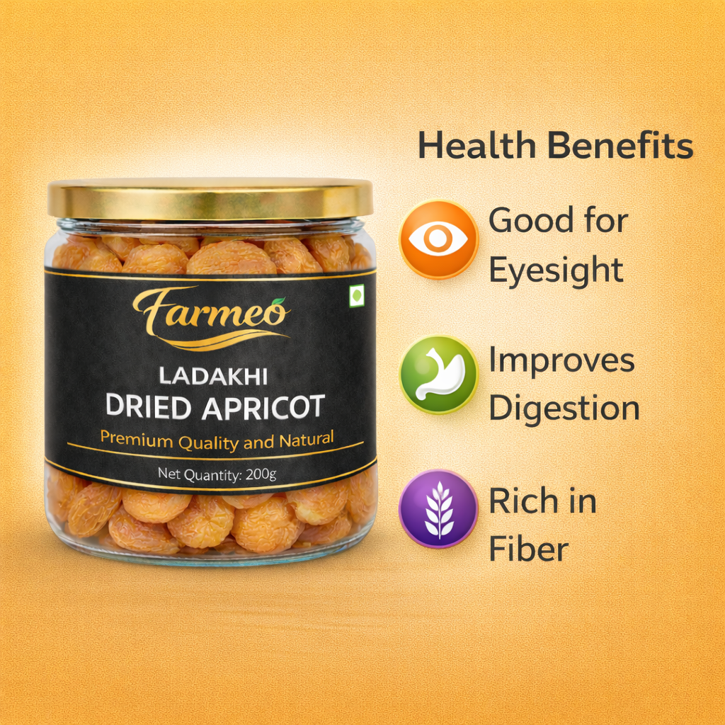 Farmeo Kashmiri Dried Ladakhi Apricot 200g Organic Natural and Hand picked