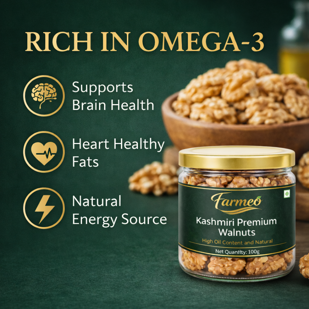 Farmeo Natural Kashmiri Premium Walnuts 200g
