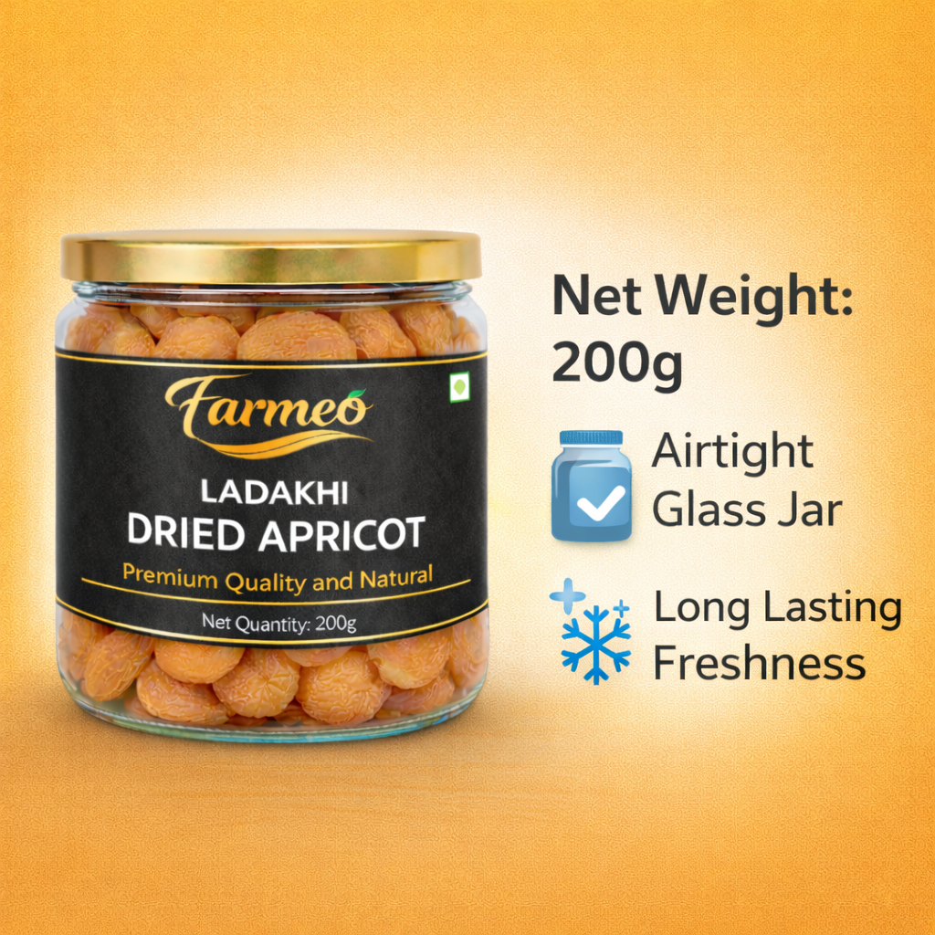 Farmeo Kashmiri Dried Ladakhi Apricot 200g Organic Natural and Hand picked
