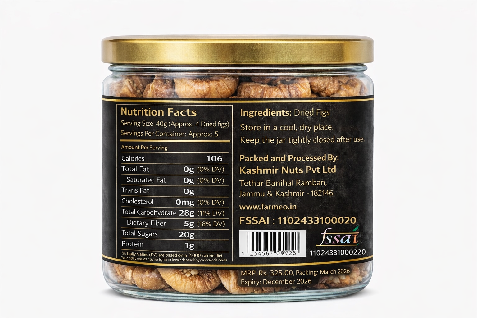 Farmeo Kashmiri Dried Fig( Anjeer) 200g