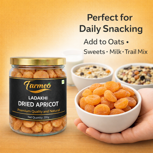 Farmeo Kashmiri Dried Ladakhi Apricot 200g Organic Natural and Hand picked