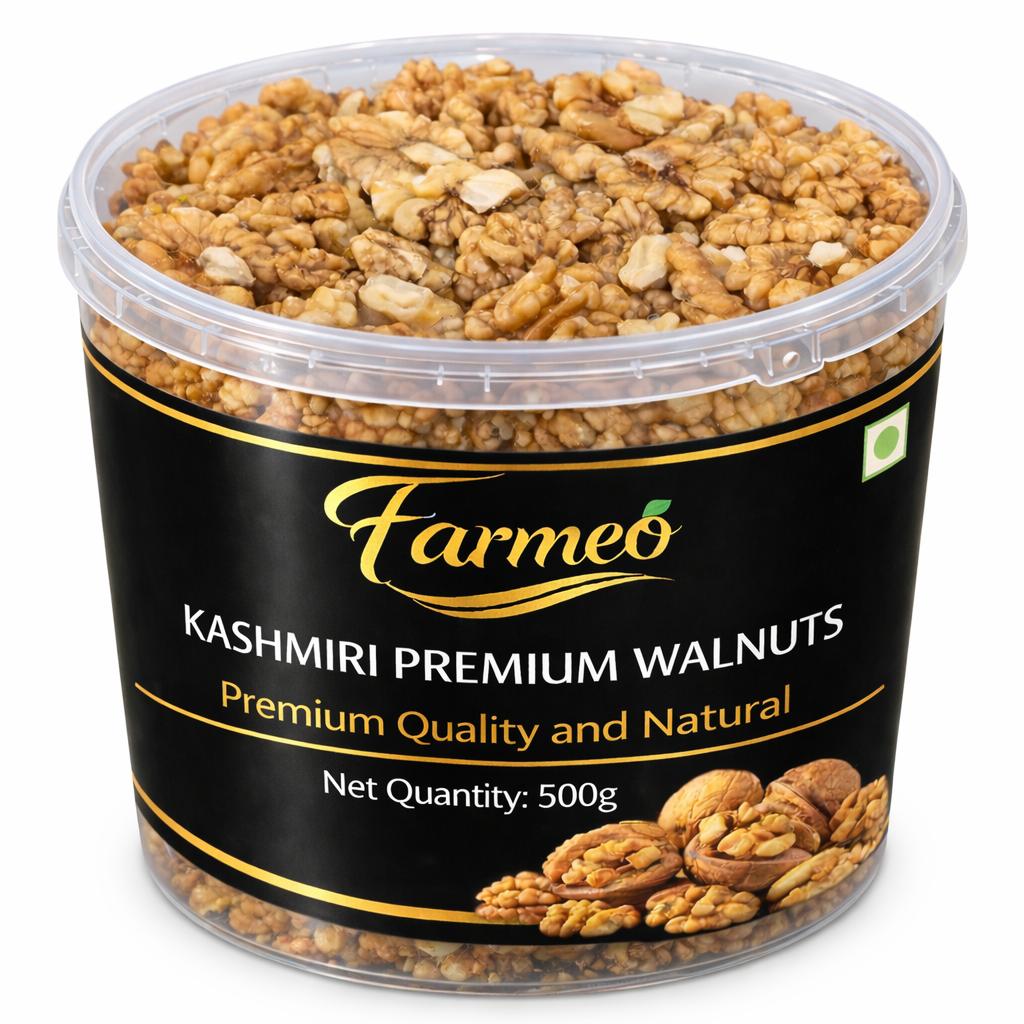 Farmeo Kashmiri Walnut Kernels 500g | Natural, Raw & Rich in Omega-3