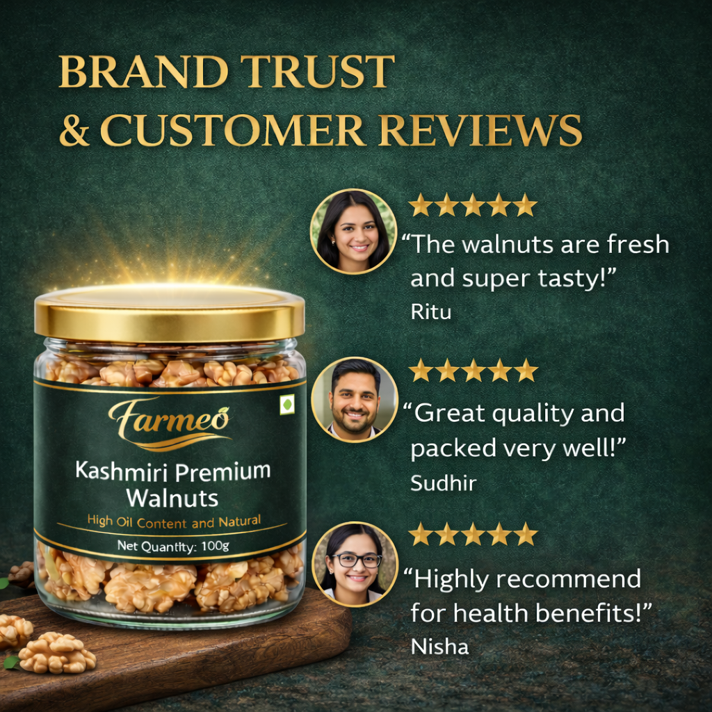 Farmeo Natural Kashmiri Premium Walnuts 200g